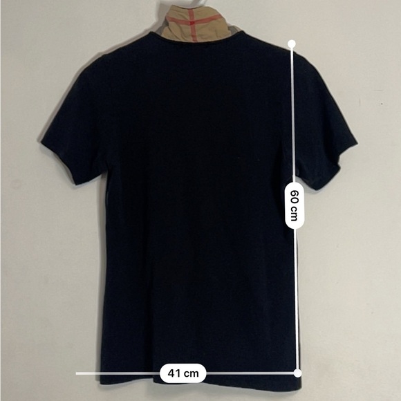 BURBERRY Polo Button Up Size Large Women's Black Nova Check Preppy - Picture 6 of 8